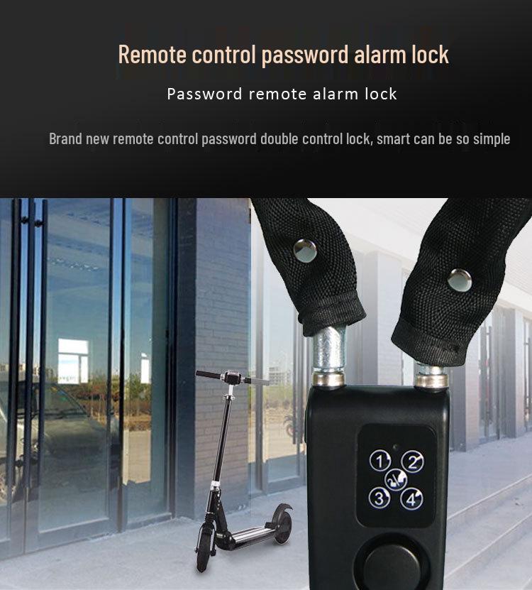Remote-Controlled Anti-Theft Glass Door Bicycle Helmet Lock with Steel Cable