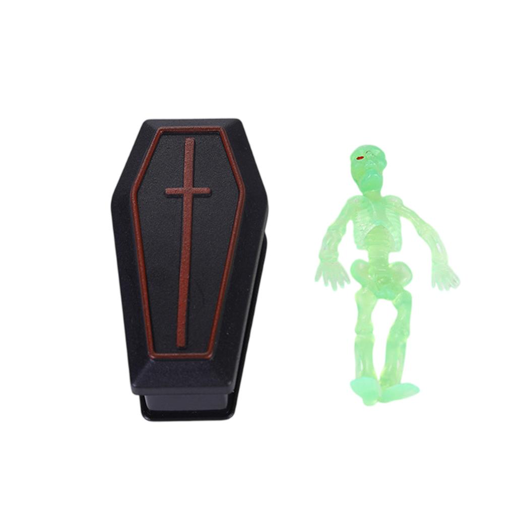 1set Miniature Coffin Skeleton Ornaments Halloween Decoration Prank Props For Parties Spooky Home Decor Fun Halloween Decor