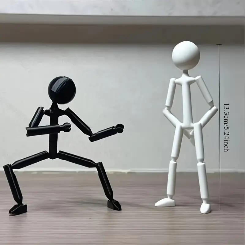 2ps 3D Printed Matchstick Figures, Flexible Four Limb Tabletop Game Decorations Ideal Gifts for Easter, Halloween, and Christmas