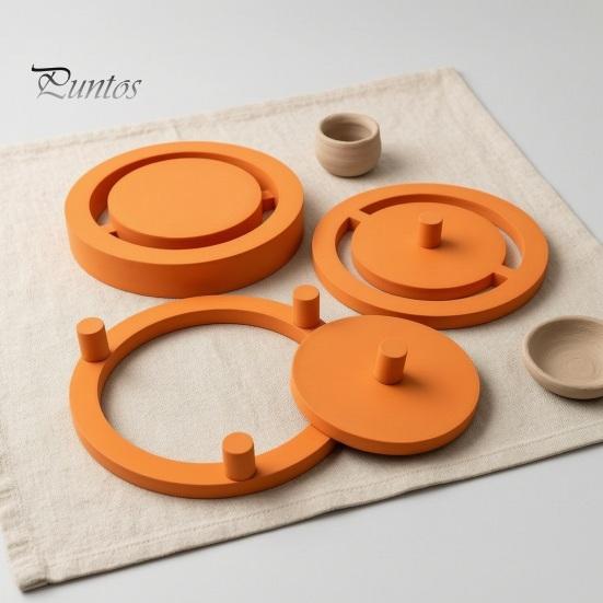 Pottery Molding Tool 1 Set Foot Ring Tools, Clay Base Maker, Aligned Template, Even Press for Bowls And Mugs, Studios, Beginners Ceramic Art