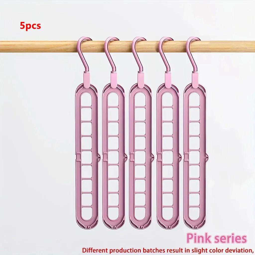 Plastic Multifunctional Hangers Heavy Duty Space Saving 9 Holes Clothes Organizer for Bedroom Cabinet Wardrobe Home Storage Use