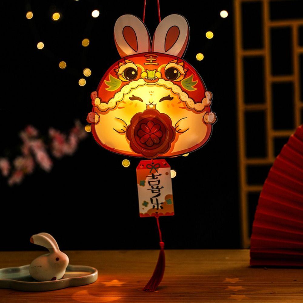 Cartoon Mid-Autumn Rabbit Lantern Chinese Style LED Lantern Toys  Good Luck Gift