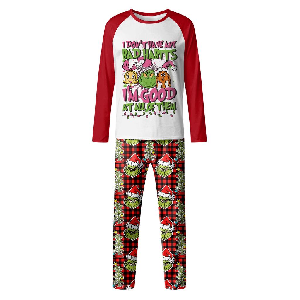 Family Matching Print Sets Pajamas Loungewear Outfits Family Matching Long Sleeve Tops+Pants Set