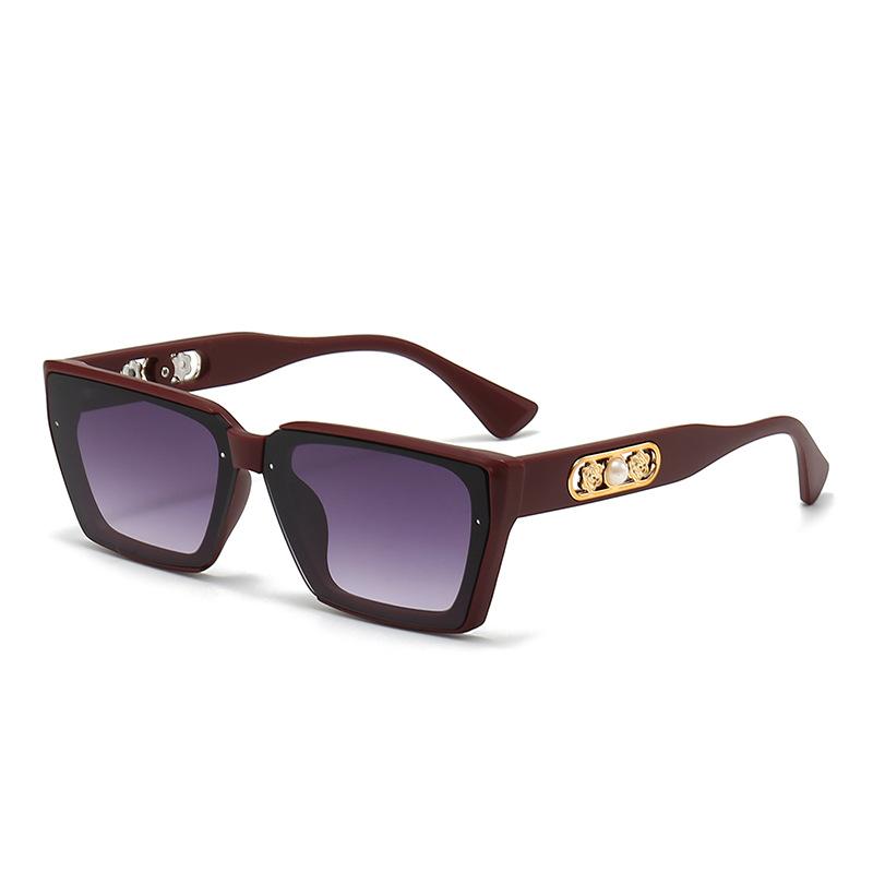 New retro large-frame sunglasses for women's advanced sense of UV protection, big face and thin trendy men's sunglasses