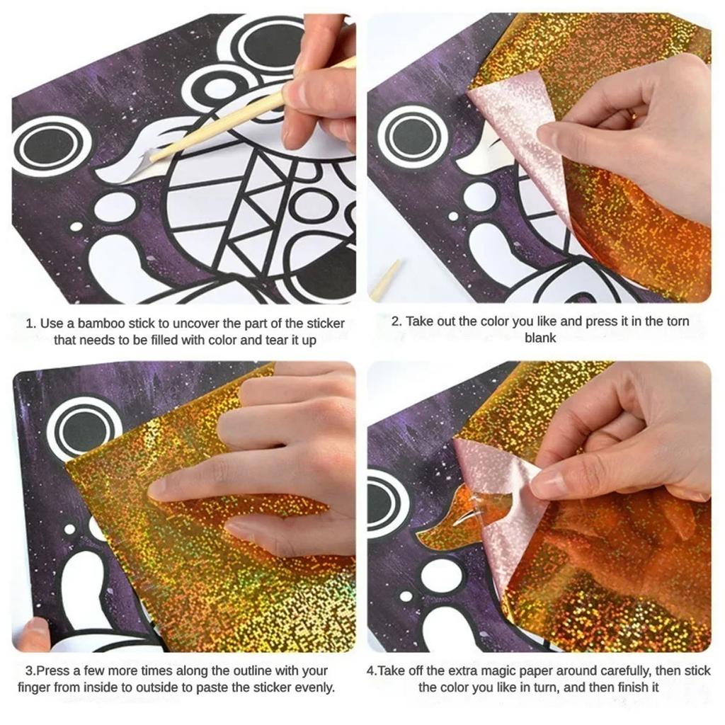 Cartoon Magical Transfer Painting Crafts For Kids Arts And Crafts Toys Children Creative Educational Learning DIY Drawing Toys