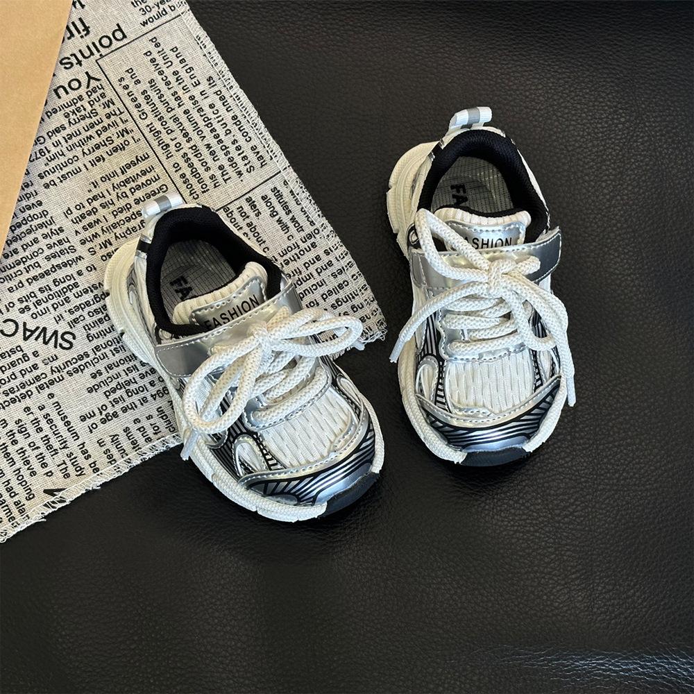 Korean Children's Sports Shoes Spring New Children's Dad Shoes Boys and Girls Soft-soled Toddler Shoes Medium Children's Fashion Trendy Shoes