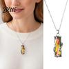 Colorful Faux Crystal Necklace Necklace Rectangular Pendant Stylish Lightweight Vine