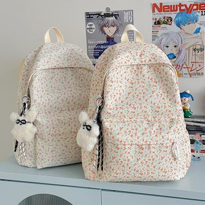 Floral Print Women's Backpack Student Schoolbag Large Capacity Backpack