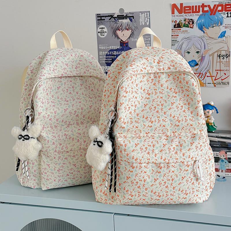 

Floral Print Women s Backpack Student Schoolbag Large Capacity Backpack синій