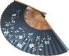 Hanakanzashi Faltfächer mit Eisendraht Set mit Fächer-Eisendraht Damenmuster, Etui, 21,7 cm, (blau)