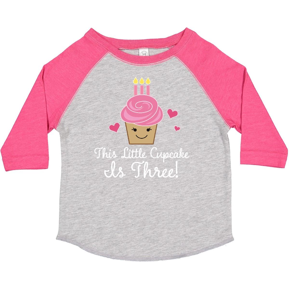 Inktastic 3rd Birthday Cupcake Girls Cute Toddler kids boys T-Shirt Third Three 3 Im Year 100