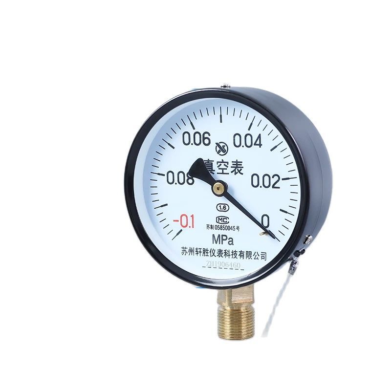Pressure Gauge Pointer Type Negative Pressure Gauge Y100mm -0.1-0MPa Vacuum Gauge Vacuum