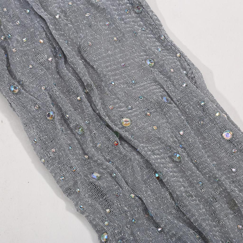 Mesh Oversleeve Diamond Sequin Low Elasticity No Fingers Gloves Summer Driver Sunscreen Sleeve