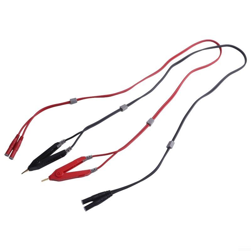 Meter Test Leads Terminal Kelvin Clips Cable Wires To 4MM Banana Plugs Gold-Plated