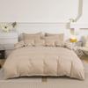 Haze Blue Duvet Cover Microfiber Solid Color Bedding Set,3pcs Comforter Cover with 2 Pillowcases Modern Home Bedroom Quilt Cover