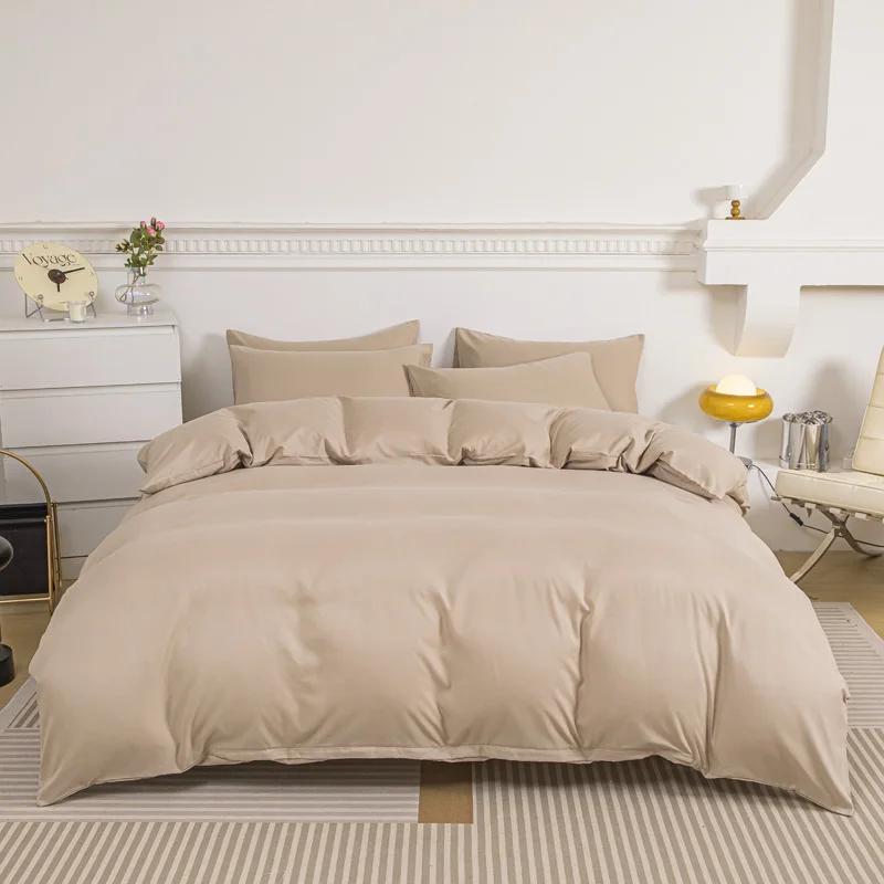 Haze Blue Duvet Cover Microfiber Solid Color Bedding Set,3pcs Comforter Cover with 2 Pillowcases Modern Home Bedroom Quilt Cover