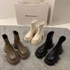 South Korea's original thick-soled white square-headed Martin boots women's shoes 2025 new summer thin spring autumn and winter short boots