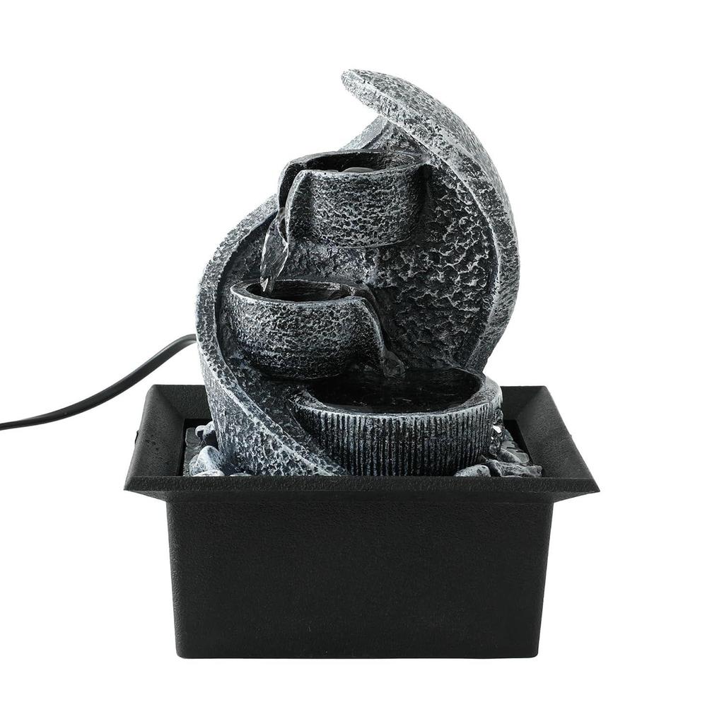 Polyresin Water Fountain for Home Decor (20cm)| Home Decor Items | Water Fountains for Living Room, Office, Reception | House Warming Gifts