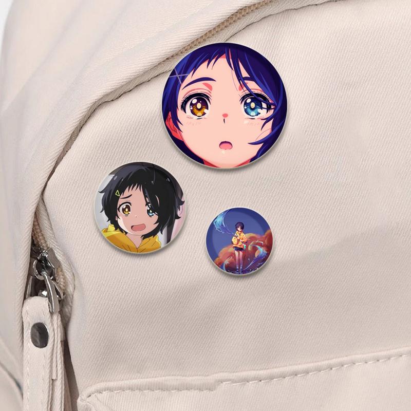 32/44/58mm Anime Wonder Egg Priority Brooch Cute Cartoon Girl Icon Badge Backpack Shirt Lapel Pin Creative Handmade Jewelry Accessorie Gift