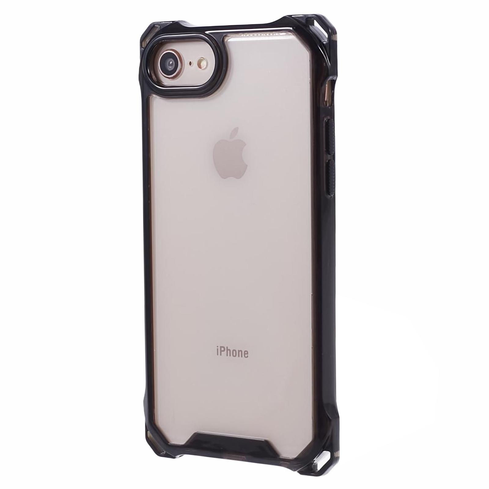 

For iPhone 6/7/6s/8/SE (2022)/SE (2020) Case Anti-Drop TPU+Acrylic Phone Cover Transparent Black