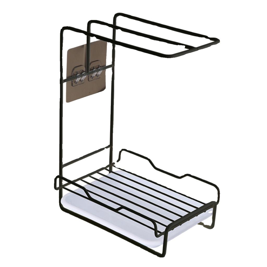 Kitchen Sponge Holder Wall Mount No Drill Drying Rack Towel Storage Shelf Organizer