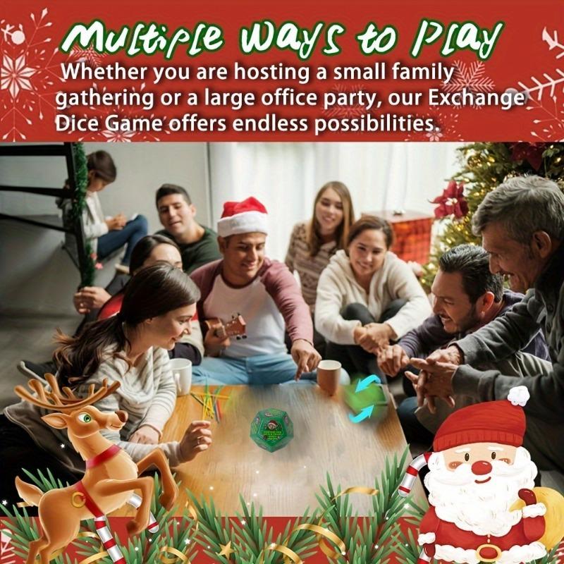 1PC 2026 New Christmas Gift Exchange Dice - 12-sided (D12) party game with elves and snowflake designs