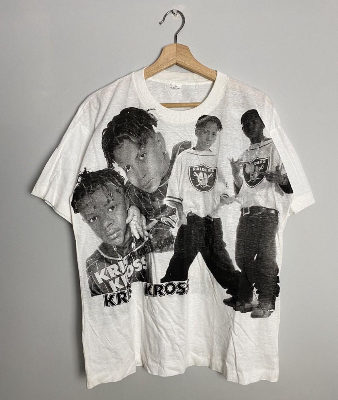 Rare Vintage 90s Kriss Kross Rap Hip Hop Band T shirt L white Unisex T-Shirt S