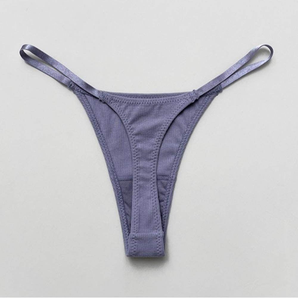Thin Strap T-Back Thongs Underpants Women's Briefs Solid Color Seamless Panties  Female