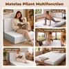 Folding Mattress, 3-Part, 140 x 190 x 15 cm, Gel Memory Foam Guest Mattress, White