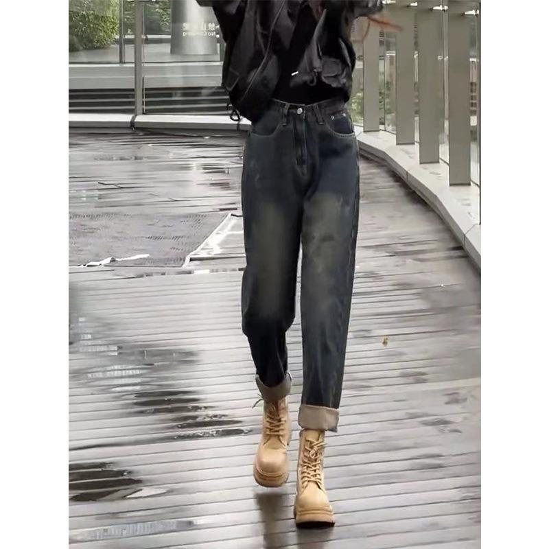 Plus-size Stretch Harlan Fleece Jeans for Women Winter