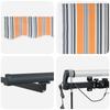 Retractable Awning Multicolor 500 X 300 X 165 Cm Polyester