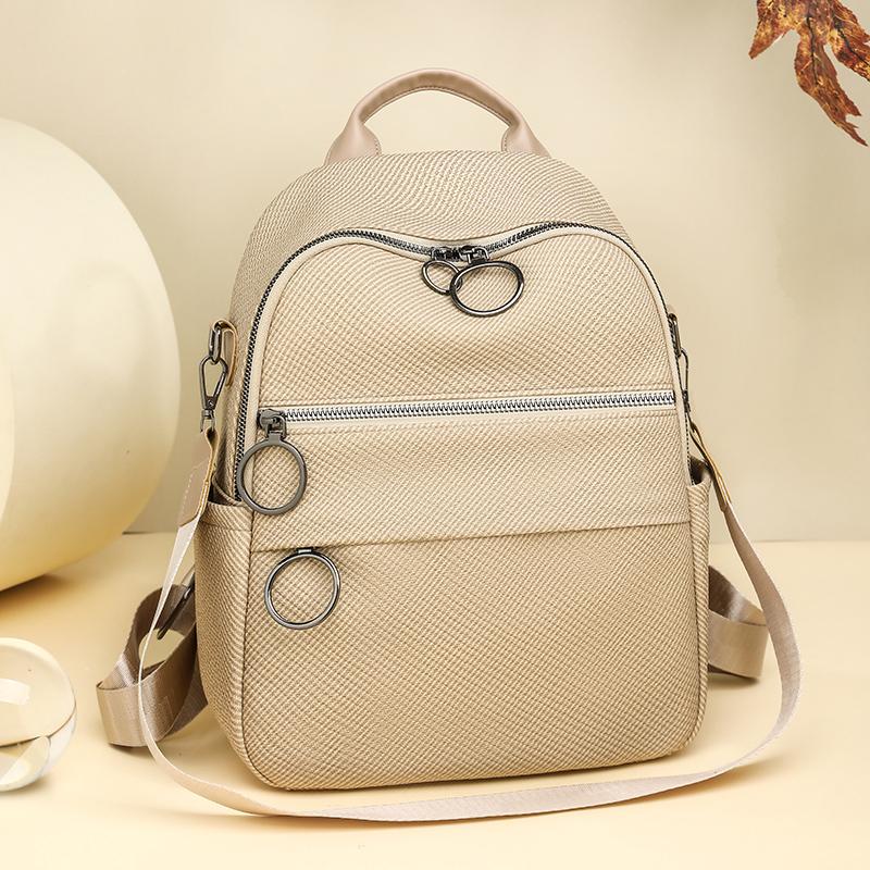 Solid Color Women's Multi-Function Backpack Large Capacity Commuter Travel Backpack