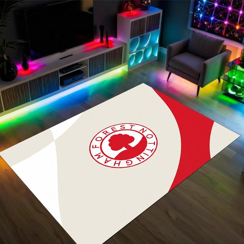 Nottingham Forest Football Design Crystal Velvet Carpet Cozy Non?Slip Printed Rug For Bedroom Living Room Entrance