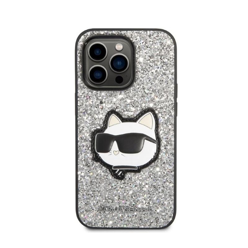 Karl Lagerfeld Nft Glitter Choupette Patch - Etui Iphone 14 Pro Max (Srebrny)