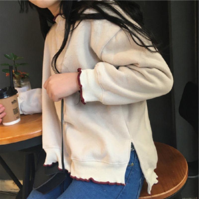 Autumn and Winter New Korean Style Japanese Soft Girl Loose Velvet Sweatshirt Female Pullover Student Velvet Sweater Top Sister Outfit