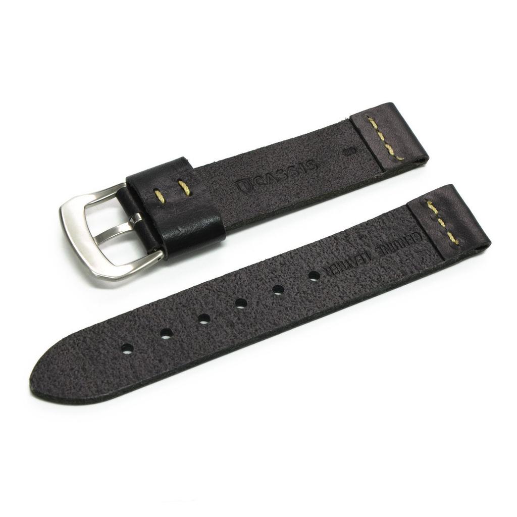 CASSIS TINIAN Calfskin Watch with Replacement U1007333019020 Strap, 20mm, Black, Tool,