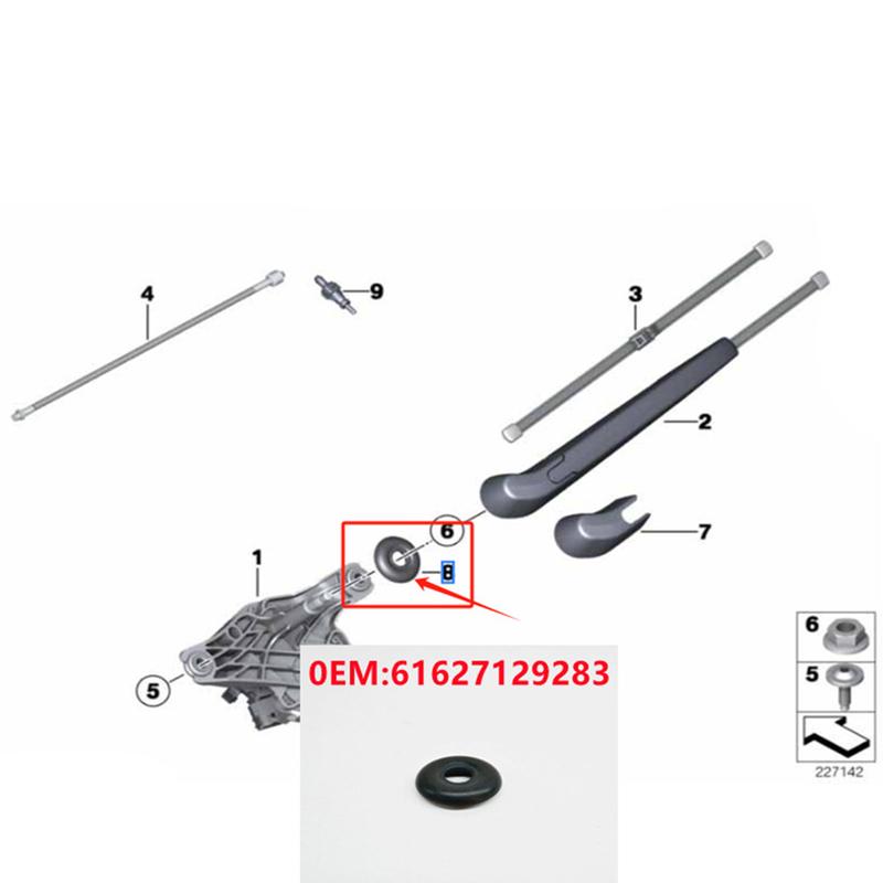Accessory X3 X5 Wiper As Shown In The Picture Rear Wiper Seal ABS Material OEM Number 61627129283 Practical Design