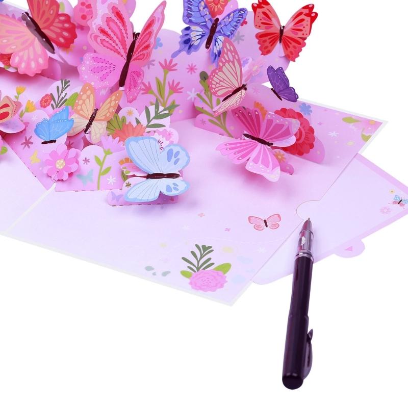 Butterfly Birthday Card Handmade Popup Designs Invitation Card for Anniversaries Celebration and Gifting