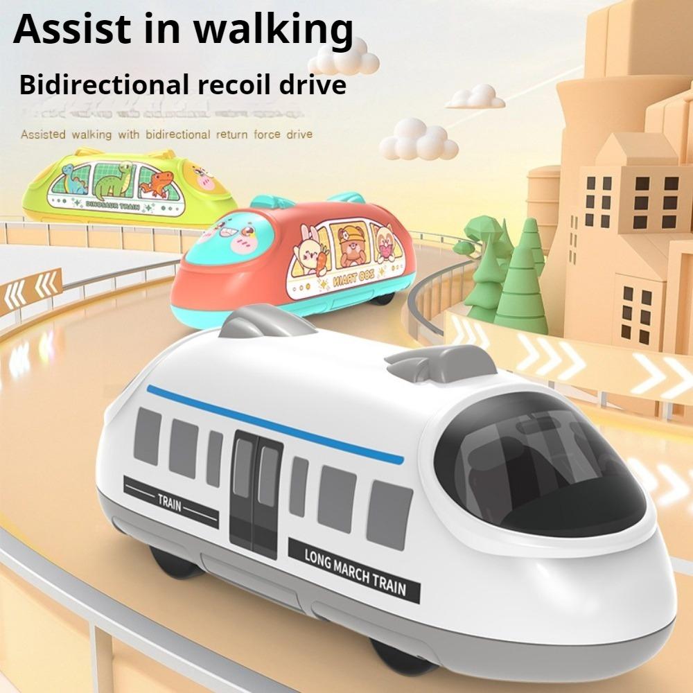 Children's Cartoon Mini Double Pull Back Subway Inertia Toy Cute Early Education Educational Interactive Toy
