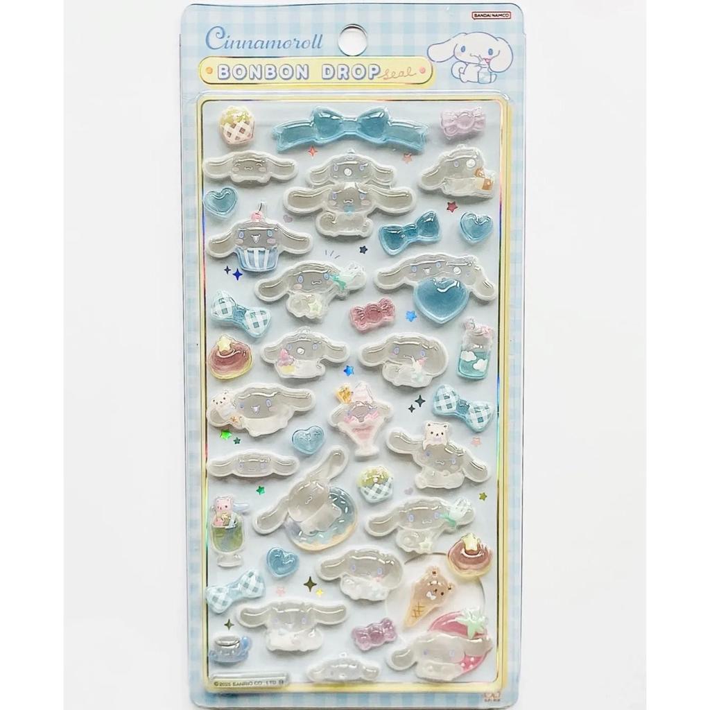 Cute Anime Hellokitty Kuromi Cinnamoroll 3D Sanrio Stickers Transparent Jelly Crystal Decorative Sticker Phone Case DIY Kids Toy