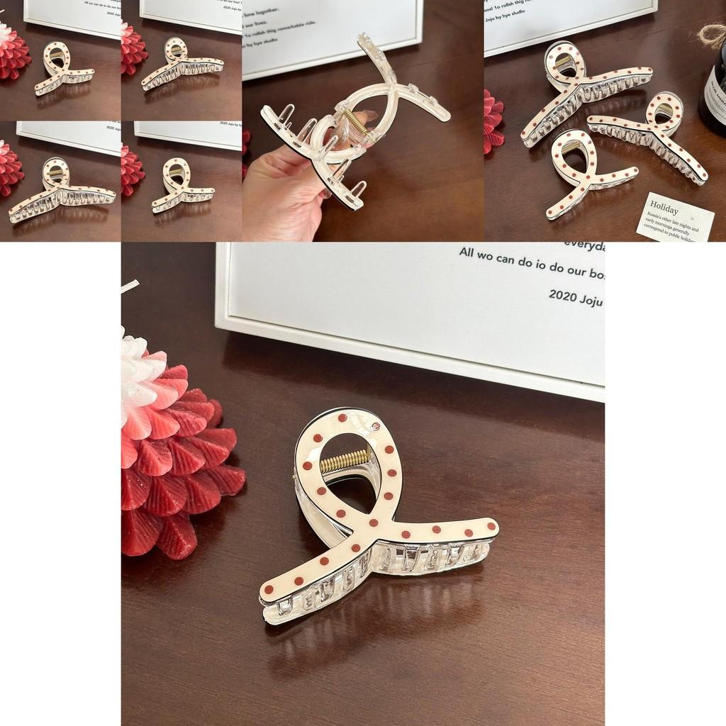 Stylish Large Floral And Fruit Hair Claw Clips With Trendy Polka Dot Patterns
