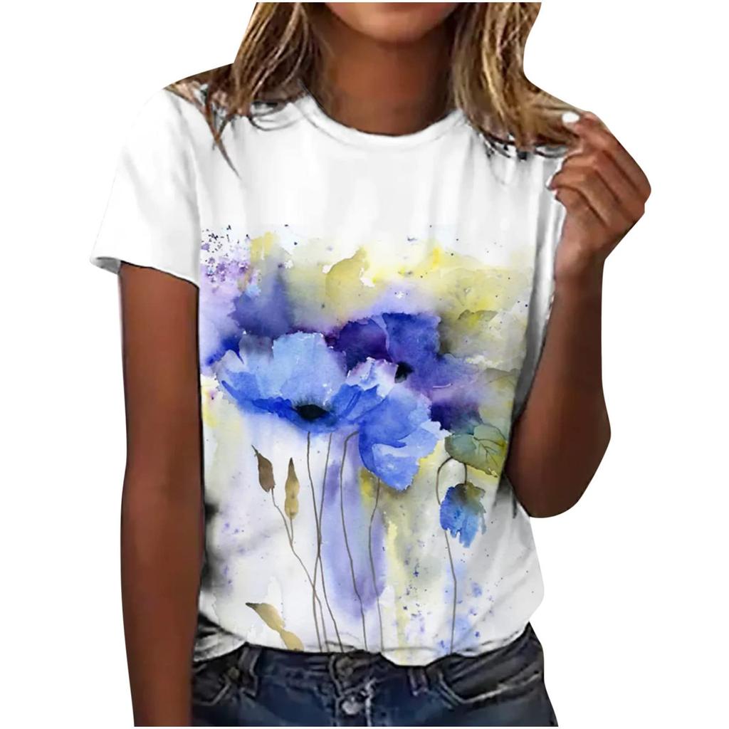 Women's T-Shirts Dandelion Flower 3D Printed Casual O-Neck Short Sleeve T Shirt Y2k Harajuku Tees Tops Female Pullover Clothing