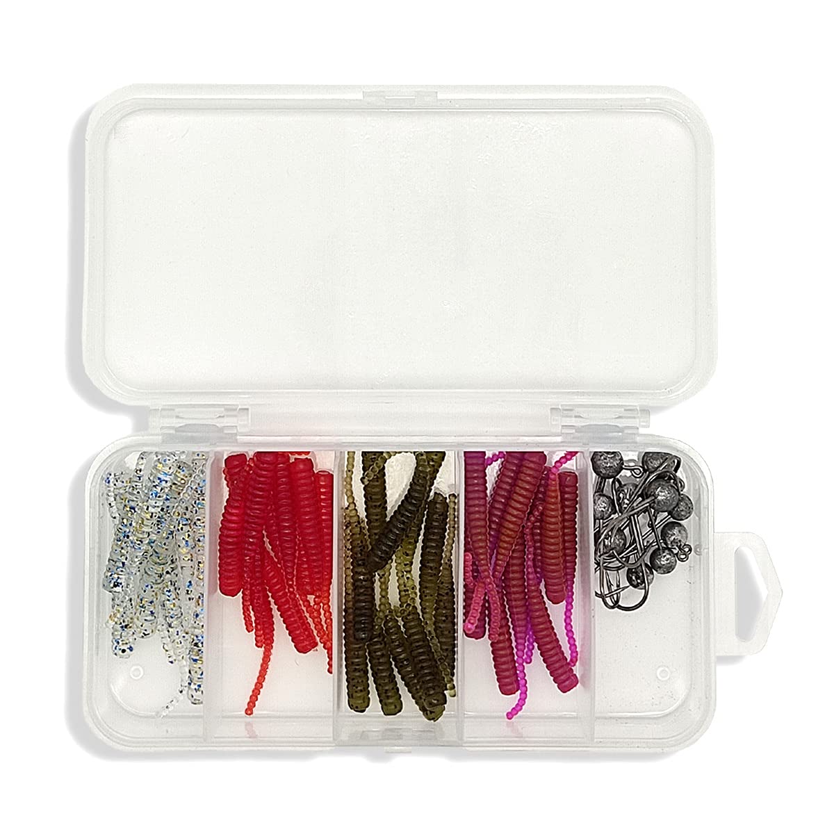 

Orurudo Fishing Tackle AjingMebaru Fishing Worm Set with Jig Head, Standard Type, with Case (B Color) qb100212b01n0