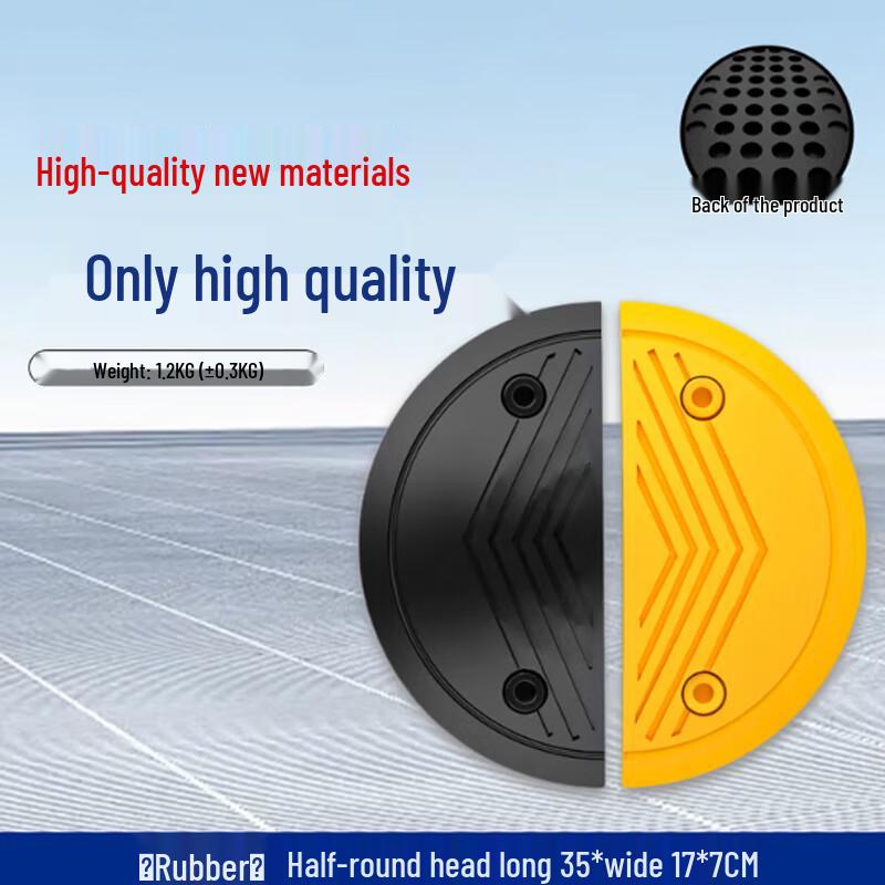Heavy-Duty Rubber Speed Bump End Section