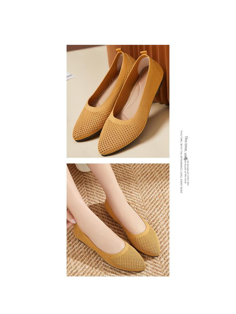 Women's Summer Pointed Toe Flat Shoes: Breathable, Casual, Hollow Out Cloth Design