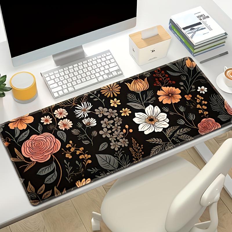VIKAMA Beautiful Flower Mouse Pad Colorful Desk Mat Non-Slip Waterproof Coaster Drip-Proof Mat Desktop Carpet Desktop Carpet
