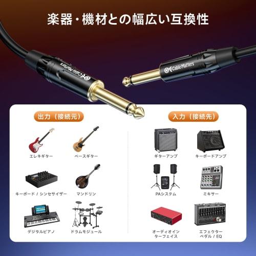 Cable Matters 2-Pack Guitar Cables, 1.8m Shielded, 6.35mm Mono Plug to TS Straight Plug, for Instruments