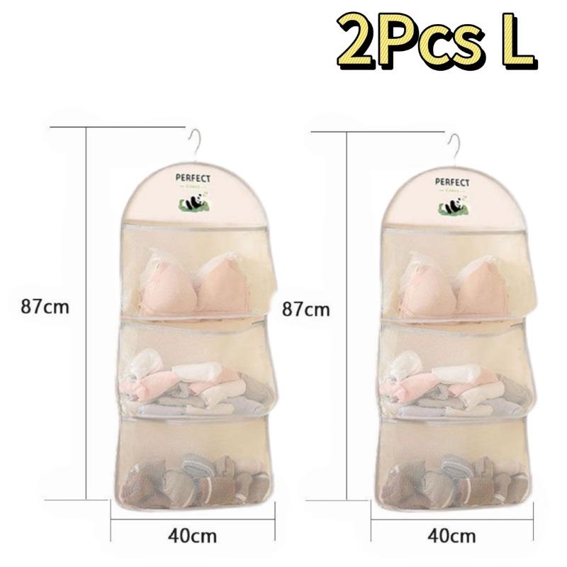 Storage Hanging Bag ,Hanging Underwear Bag, Socks, and Bra Mesh Storage Bag Wall Mounted Storage Bags, Transparent Pocket Design