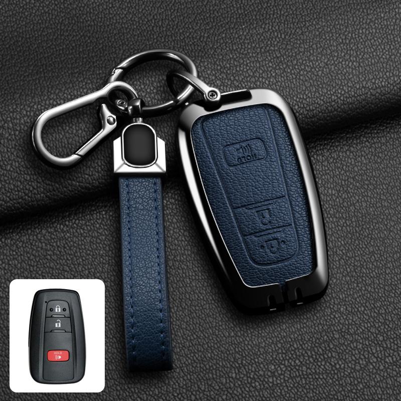 Metal Car Remote Key Case Cover For Toyota Corolla Hybrid 2021 Rav4 Camry Highlander Prius C-HR 2018 2019 2020 2022 Accessories