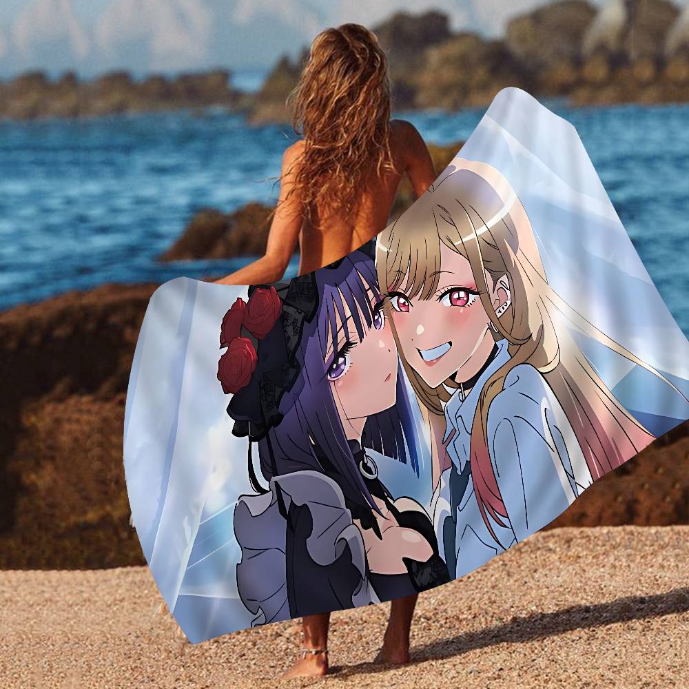 My Dress Up Darling Anime Beach Towel Colorful Bath Towels for Microfiber Quick Dry Custom Sand Free Beach Yoga Spa Gym Pool